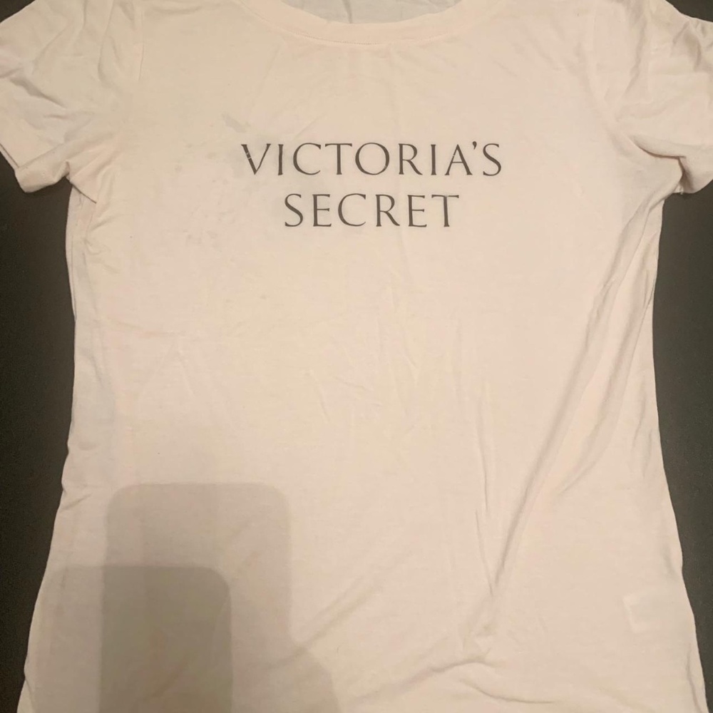 Victoria’s Secret Pale Pink Logo Shirt- Size Small Good condition, one light sta